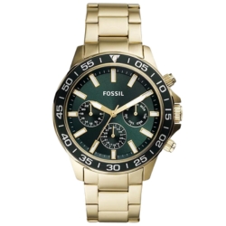 FOSSIL Multifunktion-Herrenuhr Bannon 45mm aus goldenem Edelstahl für 67,32€ (VG: 109€)