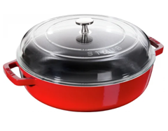 Staub Chistera Bräter mit Glasdeckel 28 cm rot für 92,53€ (Vergleich: 129,99€)