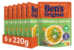 6x Ben’s Original Express-Reis Naturreis Curryreis für 8,96€ (Vergleich: 14,94€)