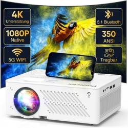 Puxinat Beamer (1080P Nativ, 4k unterstützt, 5G, WiFi, Bluetooth) für 85,67€