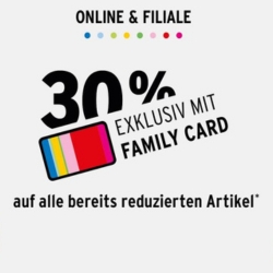 [endet heute] Ernsting’s Family: 30% Extra-Rabatt auf bereits reduzierte Artikel als Family Card Inhaber