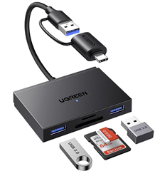 UGREEN 4 in 1 SD Kartenleser, USB C & USB 3.0 für 13,59€