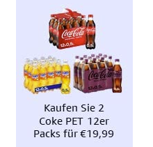 Amazon: 2 x Coke 12er PET (0,5l) für 19,99€ + Sparabo Rabatt