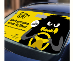 gratis Sonnenblende & gratis Duftbaum beim Ministerium für Verkehr Baden-Württemberg