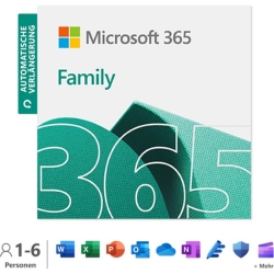 Microsoft 365 Family (12+3 Monate, für 6 Nutzer) für 45,99€ (VG: 57,43€)