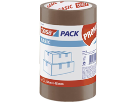 tesa Basic Pack Verpackungsklebeband, 3 Stück, Braun für 4,44€
