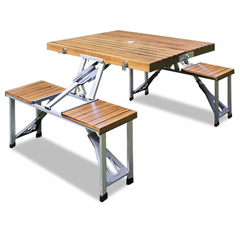 Campingtisch Holz Alu für 4 Personen klappbar für 61,95€