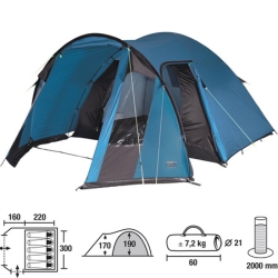 High Peak Kuppelzelt Tessin 5 (5 Personen, mit Vorbau) für 99,99€ (VG: 139,95€)