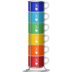 6er Pack Bialetti stapelbare Espressotassen, mehrfarbig, 50ml inkl. Ständer für 19,90€ (VG: 30,39€)