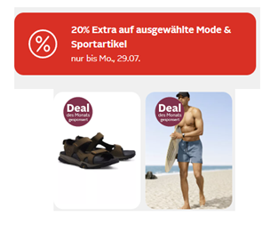 Otto.de: 20% Extra auf ausgewählte Mode & Sportartikel