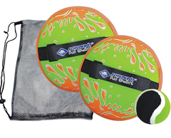 Schildkröt Neopren Klettball Set, 2 Neopren Handfänger mit weitenverstellbarer Handschlaufe, 1 Ball (Ø6,25 cm) für 9,99€
