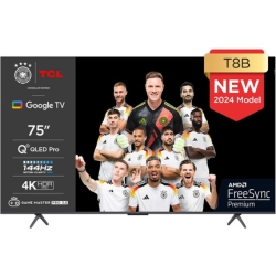 75″ QLED TV TCL 75T8B Pro (4K UHD, HDR Pro, Dolby Atmos & Vision, 144Hz) für 899€ (VG: 1164,96€)