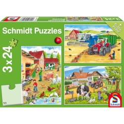 Schmidt Spiele „Auf dem Bauernhof“ Kinderpuzzle (3 x 24 Teile) für 6,94€ (VG: 10,39€)