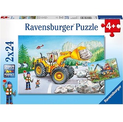 Ravensburger Kinderpuzzle Bagger und Waldtraktor (07802) für 8,99€ (Vergleich: 11,90€)