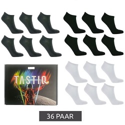 36 Paar TASTIQ Sneaker-Socken für 30€ (Vergleich: 116,99€)