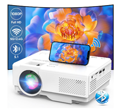 AKATUO Mini Beamer (5G, WiFi, Bluetooth, Full HD 1080P) für 54,69€