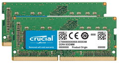 Crucial 16GB Kit (8GBx2) DDR4 2400 MT/s (PC4-19200) CL17 SR SODIMM 260pin Arbeitsspeicher für Mac für 37,99€ (Vergleich: 44,80€)
