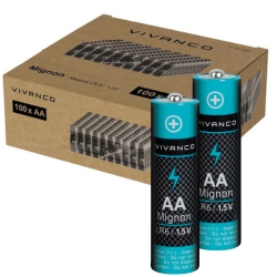 100er Pack VIVANCO Mignon AA Batterien 1,5V für 10€ (VG: 17,98€)