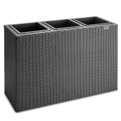 Casaria Polyrattan Blumentopf Schwarz 83×30,5x60cm für 59,95€ (VG: 79,73€)