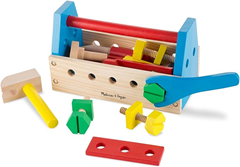 Melissa & Doug Tragbarer Werkzeugkasten, Holzspielzeug, Bauen, Lernspielzeug, Rollenspielzeug, 3 – 6 Jahre für 7,60€