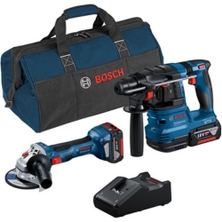Bosch Professional Combo Kit GWS 18V-7 + GBH 18V-22 (inkl. 2x 4,0-Ah-Akku, Ladegerät GAL 18V-40, in Werkzeugtasche) für 299,99€ (VG: 492,48€)