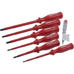 7-teiliger Brüder Mannesmann Elektro-Schraubendrehersatz M 1187-PROFI für 4,99€ (VG: 9,93€)