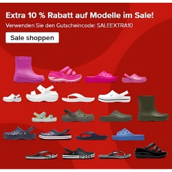 Crocs: bis zu 50% Rabatt im Sale + 10% Extra Rabatt