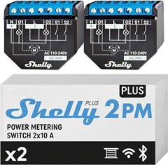 2 x Shelly Plus 2PM | Wlan & Bluetooth 2 Kanäle Smart Relais Schalter für 41,04€ (VG: 51,06€)