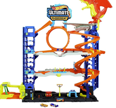 Hot Wheels Let’s Race Netflix – Ultimative Garage – Mehrere Ebenen Parkgarage, 3ft hoch, mit 2 Die-Cast-Autos, ab 5 Jahren für 82,78€