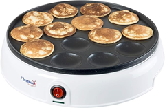 Bestron Poffertjes Maker im Retro Design, Mini Pfannkuchen Automat, mit Antihaftbeschichtung, Sweet Dreams, 800 W, Weiß für 18,99€ (Vergleich: 26,70€)