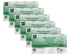 by Amazon Toilettenpapier, 3-lagig 100 % Recycelt, Weich und Stabil, 48 Rollen (8 Rollen, 6-er Pack), 200 Blätter pro Rolle, FSC-Zertifiziert für 13,99€