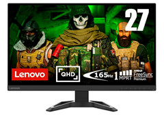 Lenovo G27q-30 (27″) WQHD Gaming Monitor (2560×1440, 165Hz, 350 nits, 1ms Reaktionszeit, HDMI, DisplayPort, AMD FreeSync) für 199,99€ (statt 264,90€)