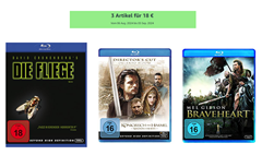 Amazon: 3 Blu-rays für 18€ (über 500 Filme)
