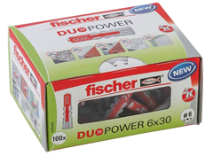 100er Pack fischer DUOPOWER Universaldübel 6 x 30 für 3,97€ (Vergleich: 6,49€)