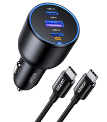 UGREEN Autoladegerät 3-Port Zigarettenanzünder 130W für 29,99€