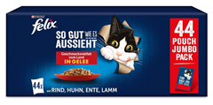 FELIX So gut wie es aussieht Geschmacksvielfalt vom Land in Gelee Katzennassfutter 44x85g Portionsbeutel für 12,53€ (Vergleich: 18,48€)