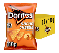 Doritos Nacho Cheese -Tortilla Nachos mit Käse Geschmack (12 x 110g) für 12,99€ (Vergleich: 23,88€)