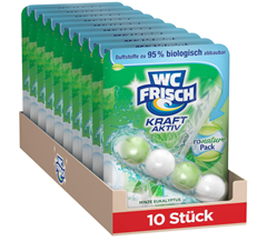 WC-FRISCH Kraft Aktiv Pro Nature Minze und Eukalyptus, WC-Reiniger und Duftspüler (10er Pack) für 11,92€