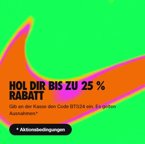 Nike: bis zu 25% Rabatt auf rund 4.400 Artikel