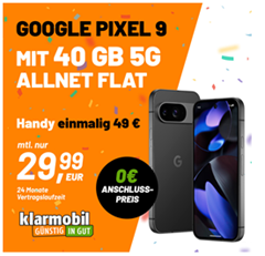 Google Pixel 9 für 49,99€ mit 40GB 5G/LTE inkl. SMS und Sprachflat im Vodafone Netz für 29,99€/Monat
