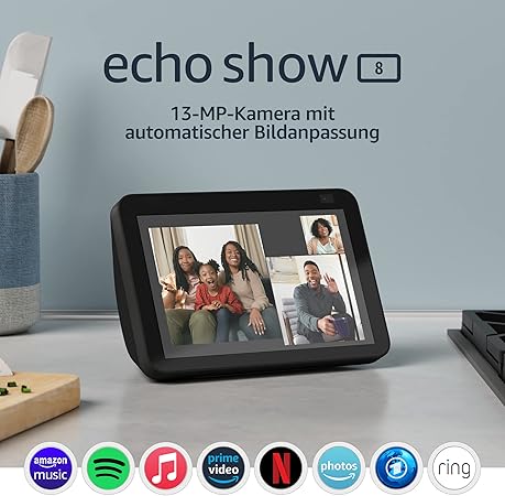Echo Show 8 (2. Generation, 2021) | HD-Smart Display mit Alexa und 13-MP-Kamera für 69,99€