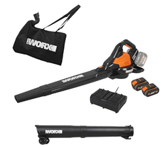 WORX WG583E Akku-Laubbläser/Laubsauger 40V – Luftmenge 575 m³/h – inkl. 2 x 4Ah Akkus & Ladegerät für 263,49€ (Vergleich: 310€)