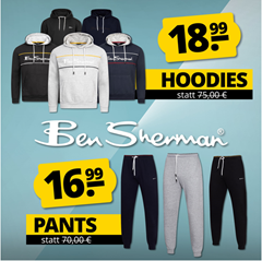 SportSpar: Ben Sherman Hoodies für je 18,99€ und Pants für je 16,99€ zzgl. eventuell Versand