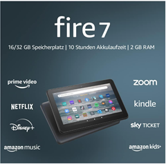 Fire 7-Tablet, Zertifiziert und generalüberholt, 7-Zoll-Display, 16 GB, Schwarz Mit Werbung für 27,99€