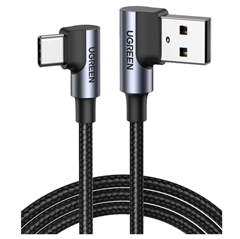 UGREEN USB auf USB-C Ladekabel mit Winkelstecker aus Nylon für 5,99€
