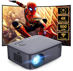Puxinat Beamer 4K Unterstützt 26000L WiFi6 Zwei-Wege Bluetooth, Native 1080P für 75,59€