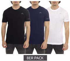 8er Pack Kappa Herren Baumwoll-Shirt Rundhals-Shirt mit kleinem Logo-Patch für 32€