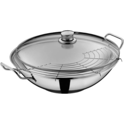 WMF Wok Pfanne Taiwan, 36cm, Edelstahl inkl. Glasdeckel für 49,99€ (VG: 72,70€)