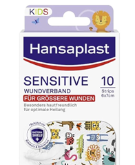 10 x Hansaplast Sensitive Kids Wundverband (6 x 7 cm) / Pflaster für 1,79€