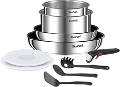Tefal Ingenio Kochgeschirr-Set, 10-teilig, Pfannen, Töpfe, luftdichte Deckel, abnehmbarer Griff, Induktion und stapelbar für 72,10€ (Vergleich: 105€)